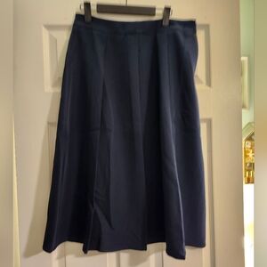 NWT Cider Navy Blue Pleated Midi Skirt Size M